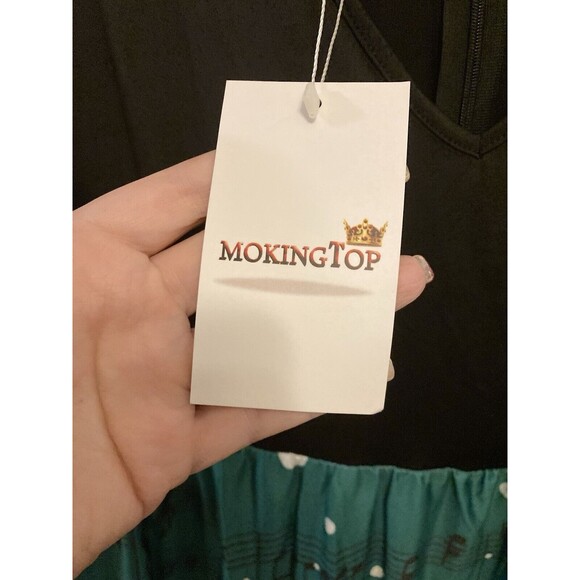 Moking Top Women's Holiday Cat Dress Knee Length Multicolor V-Neck Plus "3XL" - Picture 8 of 14